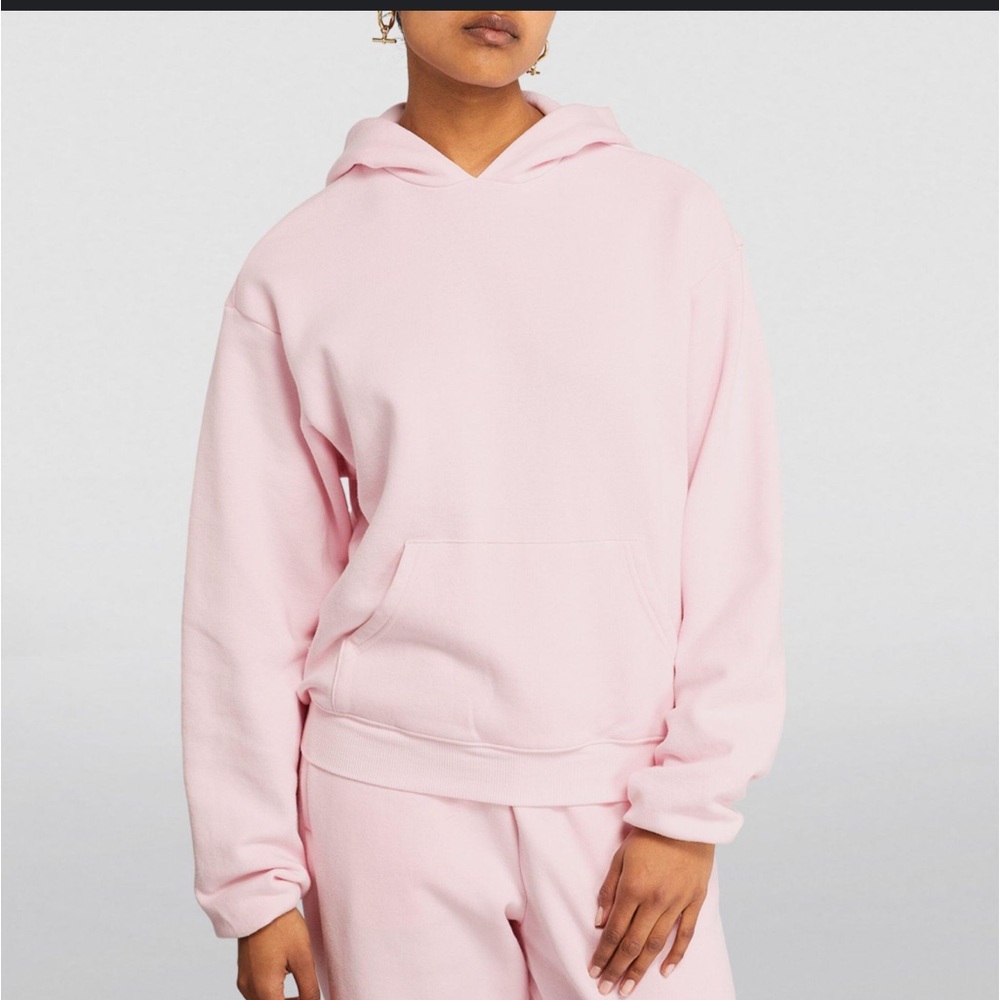 Skims Classic Fleece pink hoodie sweatshirt in cherry blossom